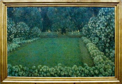 The White Garden at Twilight by Henri Eugene Augustin Le Sidaner
